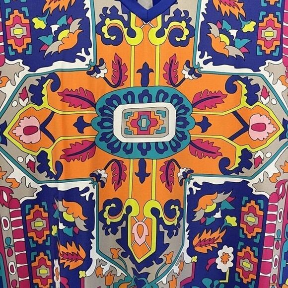 Trina Turk Tapestry Swim Cover Up Colorful Tunic Mini Dress Size Large NWOT - Picture 11 of 12